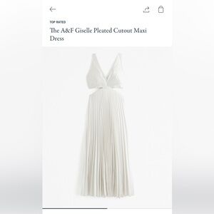 Abercrombie Giselle Pleated Cutout Maxi Dress in White - size Medium